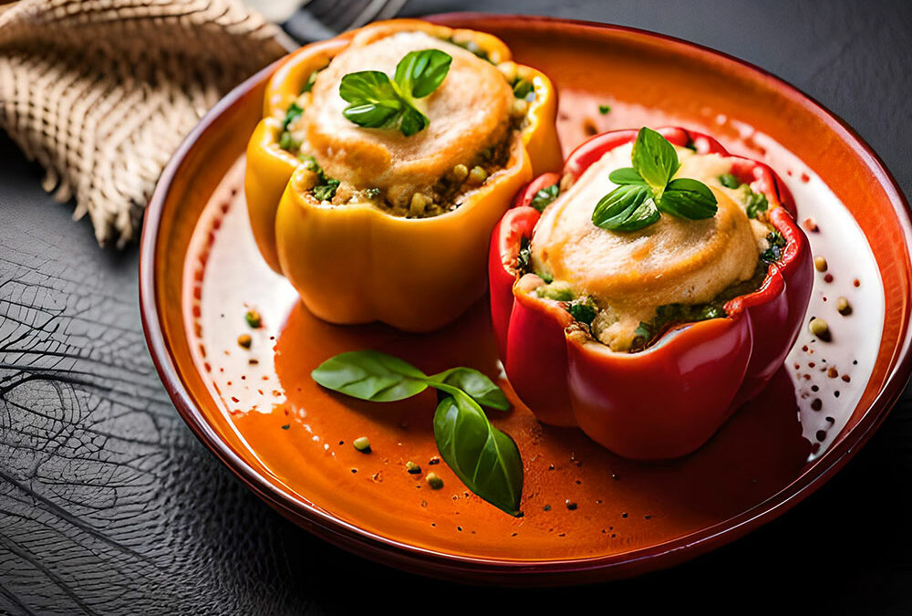 Bell Peppers Stuffed with Hummus
